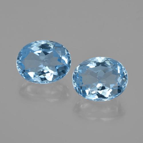 Baby Blue Топаз Камень - 3.2ct Фасетный Овал (ID: 402357)