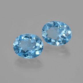 5.86 ctw Blue Topaz Stones, Natural Topaz in Oval Facet Shape for Sale