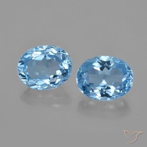 6.39 ct Sky Blue Topaz, 10.1 x 8 mm Oval Cut From Brazil, Photo A