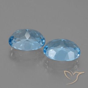 Topaz Gemstones in 10 x 8 mm (calibrated) Size for Sale, Topaz Stones in Sky Blue Color