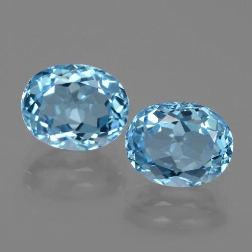 Deep Azure Blue Topaz Gem - 3.4ct Oval Facet (ID: 402434)