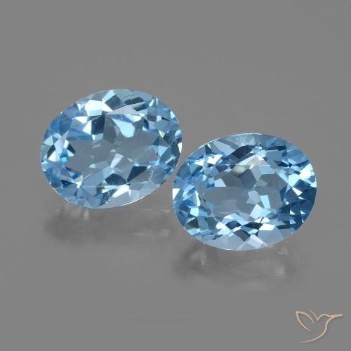 5.84 ct Swiss Blue Topaz, 9.8 x 7.9 mm Oval Cut From Brazil, Photo A