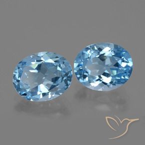 5.84 ctw Blue Topaz Stones, Natural Topaz in Oval Facet Shape for Sale
