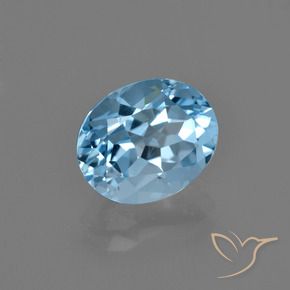 2.93 ct Blue Topaz Stone, Natural Topaz in Oval Facet Shape for Sale