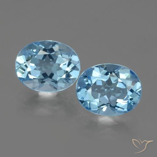 6.17 ct Sky Blue Topaz, 10.2 x 8.1 mm Oval Cut From Brazil, Photo A