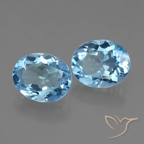 6.07 ctw Blue Topaz Stones, Natural Topaz in Oval Facet Shape for Sale