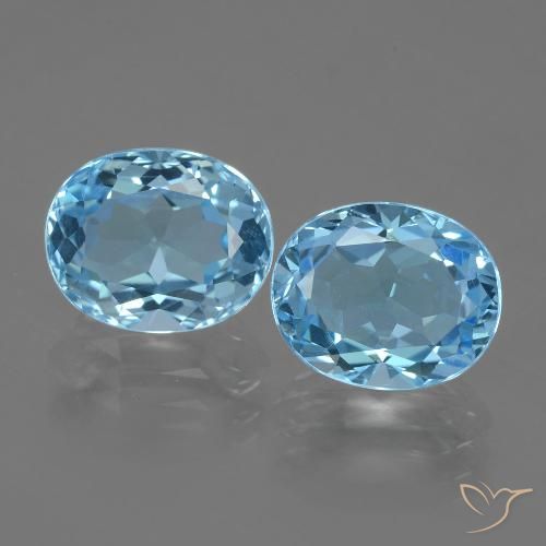 6.66ctw Natural Swiss Blue Topaz, Oval, VVS-VS