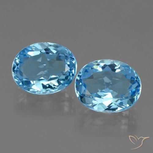 Свисс-Блю Топаз Камень - 3.6ct Фасетный Овал (ID: 404122)