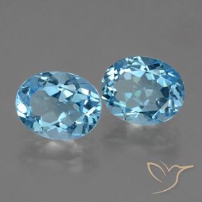 6.00 ctw Blue Topaz Stones, Natural Topaz in Oval Facet Shape for Sale