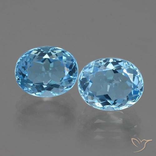 6.38 ct Swiss Blue Topaz, 10 x 8 mm Oval Cut From Brazil, Photo A