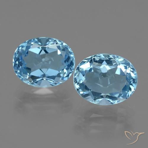 6.98ctw Natural Swiss Blue Topaz, Oval, VVS-VS