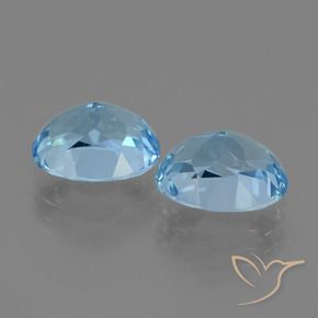 Topaz Gemstones in 10 x 8 mm (calibrated) Size for Sale, Topaz Stones in Swiss Blue Color