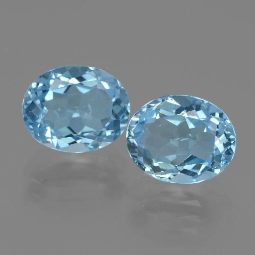 Свисс-Блю Топаз Камень - 3.2ct Фасетный Овал (ID: 404210)