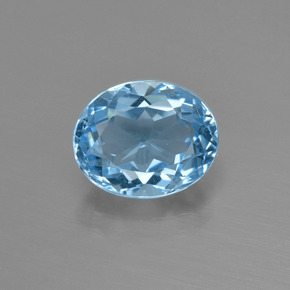 Deep Maya Blue Топаз Камень - 3.1ct Фасетный Овал (ID: 404242)