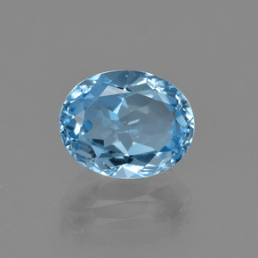 Небесно Голубой Топаз Камень - 3.3ct Фасетный Овал (ID: 404245)