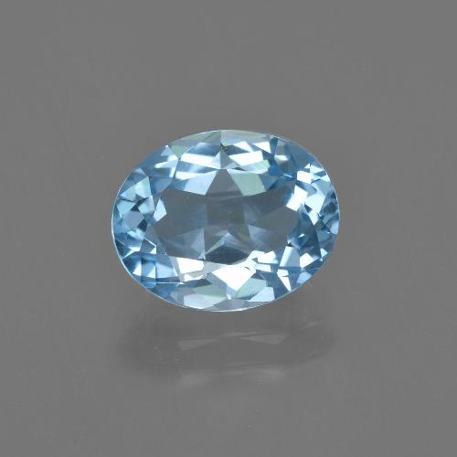 Свисс-Блю Топаз Камень - 3ct Фасетный Овал (ID: 404311)