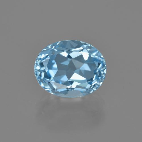 Свисс-Блю Топаз Камень - 3.6ct Фасетный Овал (ID: 404314)