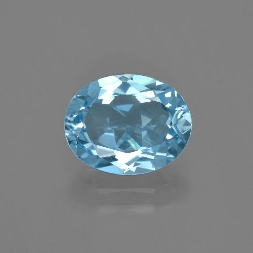 2.92 ct Blue Topaz Gemstone, Topaz Gem in Oval Facet Shape for Sale.