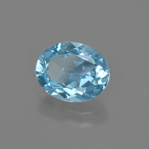 2.92 ct Blue Topaz Stone, Natural Topaz in Oval Facet Shape for Sale