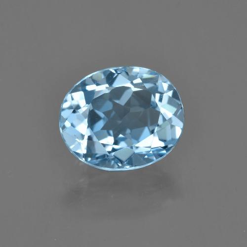10 x 8.3mm Oval Facet Blue Topaz from Brazil, Weight of 3.38ct, Natural irradiated gemstone in VS Clarity, 1pc Topaz - the Color is Deep Maya Blue, Mohs Hardness of 8 suitable for daily wear jewelry, Year of the Horse Gemstone, Photo A