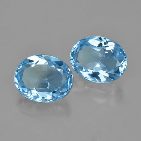 6.53 ctw Blue Topaz Stones, Natural Topaz in Oval Facet Shape for Sale
