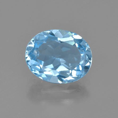 Light Cyan Blue Топаз Камень - 3ct Фасетный Овал (ID: 404405)