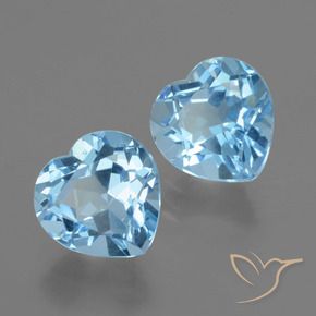 6.23 ctw Blue Topaz Stones, Natural Topaz in Heart Facet Shape for Sale