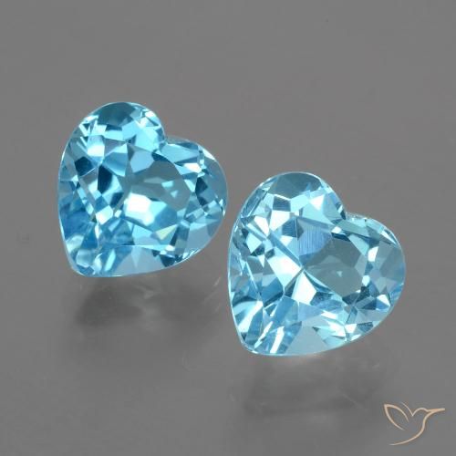 6.89ctw Natural Swiss Blue Topaz, Heart, VVS-VS