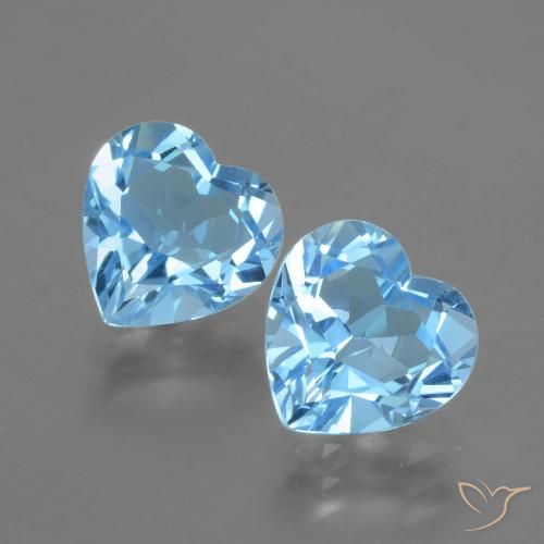 5.81ctw Natural Sky Blue Topaz, Heart, VVS