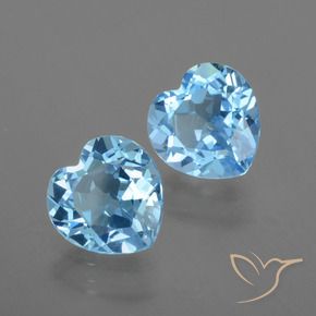 5.84 ctw Blue Topaz Stones, Natural Topaz in Heart Facet Shape for Sale