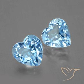 6.09 ctw Blue Topaz Stones, Natural Topaz in Heart Facet Shape for Sale