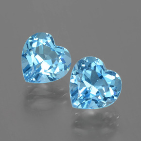 Intense Blue Topaz Gem - 3.5ct Heart Facet (ID: 404480)