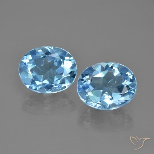 7.15ctw Natural Swiss Blue Topaz, Oval, VVS-VS