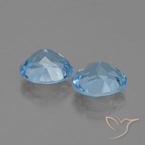 Topaz Gemstones in 10 x 8 mm (calibrated) Size for Sale, Topaz Stones in Swiss Blue Color