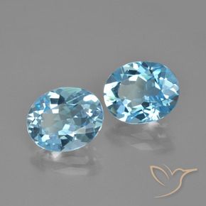 6.28 ctw Blue Topaz Stones, Natural Topaz in Oval Facet Shape for Sale