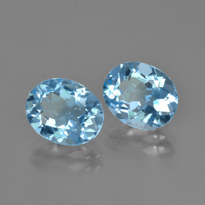 5.96 ctw Blue Topaz Stones, Natural Topaz in Oval Facet Shape for Sale