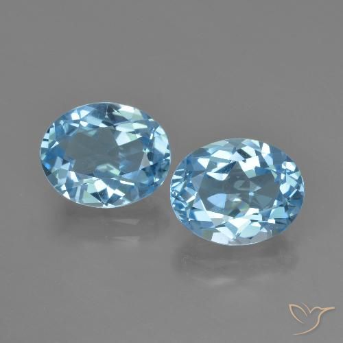 5.73 ct Loose Sky Blue Topaz, 9.9 x 8 mm Oval Cut From Brazil, Photo A