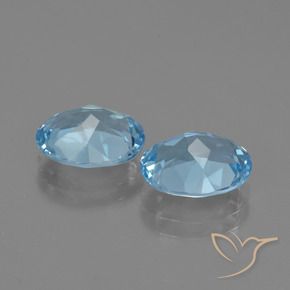 Topaz Gemstones in 10 x 8 mm (calibrated) Size for Sale, Topaz Stones in Sky Blue Color