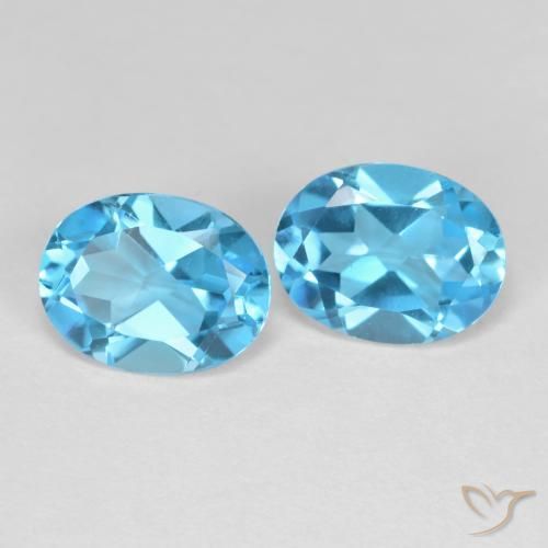 4.33 ctw Blue Topaz Stones, Natural Topaz in Oval Facet Shape for Sale