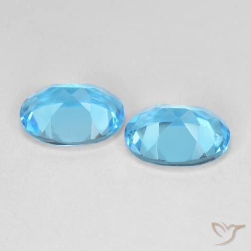 Topaz Gemstones in 9 x 7 mm (calibrated) Size for Sale, Topaz Stones in Swiss Blue Color