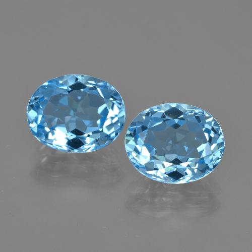 Небесно Голубой Топаз Камень - 3.2ct Фасетный Овал (ID: 404563)