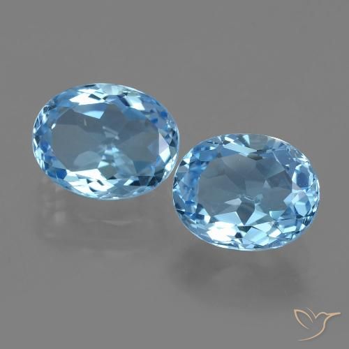6.52 ct Swiss Blue Topaz, 10.1 x 8 mm Oval Cut From Brazil, Photo A