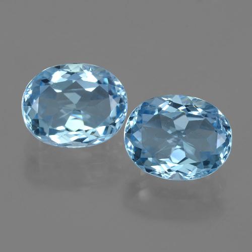 Baby Blue Топаз Камень - 3.6ct Фасетный Овал (ID: 404566)