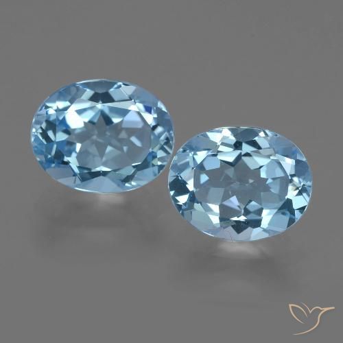 6.08 ct Swiss Blue Topaz, 10 x 8 mm Oval Cut From Brazil, Photo A