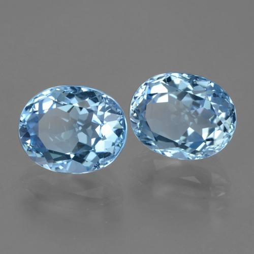 7.11 ctw Blue Topaz Stones, Natural Topaz in Oval Facet Shape for Sale