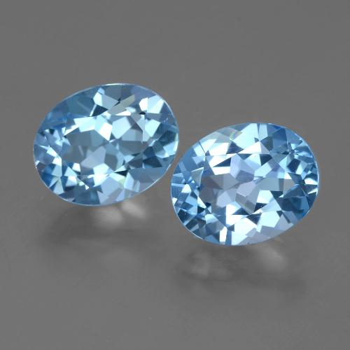 Синий / Голубой Топаз Камень - 3.2ct Фасетный Овал (ID: 404575)