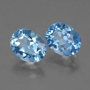 6.36 ctw Blue Topaz Stones, Natural Topaz in Oval Facet Shape for Sale