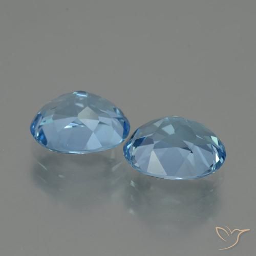 Topaz Gemstones in 10 x 8 mm (calibrated) Size for Sale, Topaz Stones in Swiss Blue Color