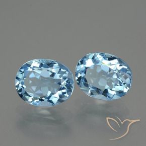 6.93 ctw Blue Topaz Stones, Natural Topaz in Oval Facet Shape for Sale
