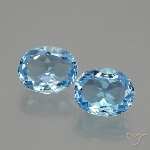 6.74 ct Swiss Blue Topaz, 10.2 x 8.1 mm Oval Cut From Brazil, Photo A